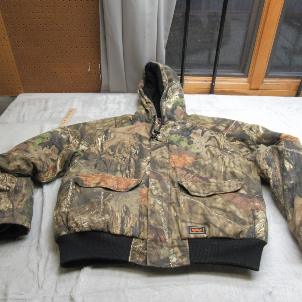 Walls Jacket Men XL Mossy‎ Oak Camo FullZip Hood THICK Insulated Hunt Rain Wind